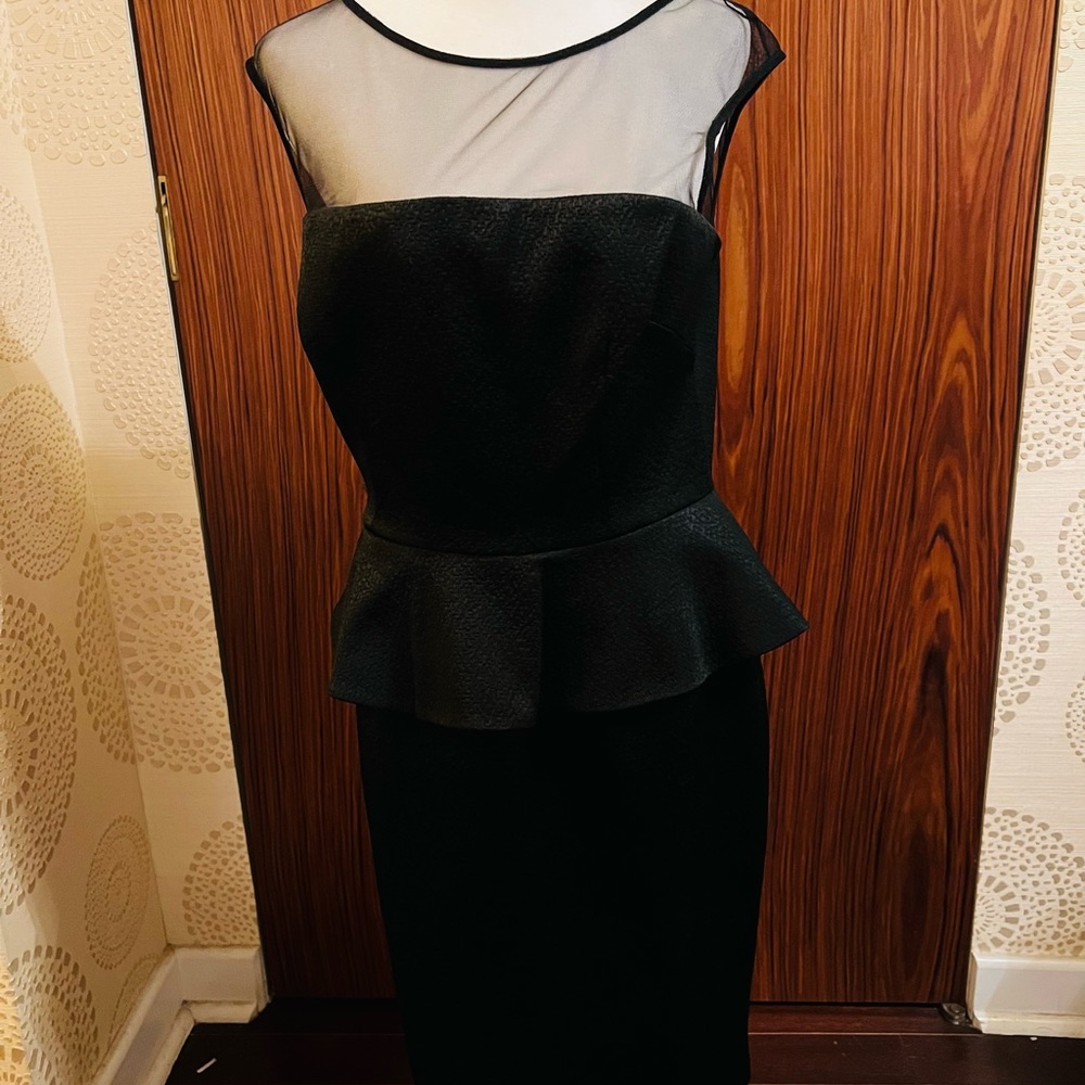 NWOT David Meister Dress Black Mesh Size 6